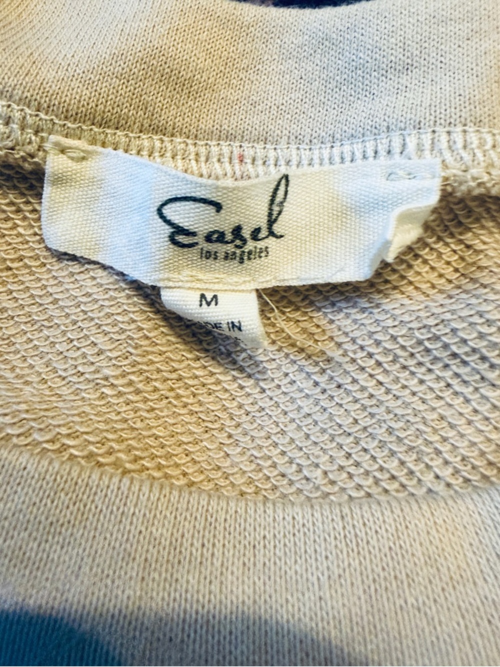 Easel Ruffle-Accent Long Sleeve Top Sweatshirt in Light Cream - Picture 7 of 7